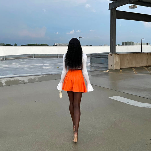 'New Girl' Orange Mini Skirt