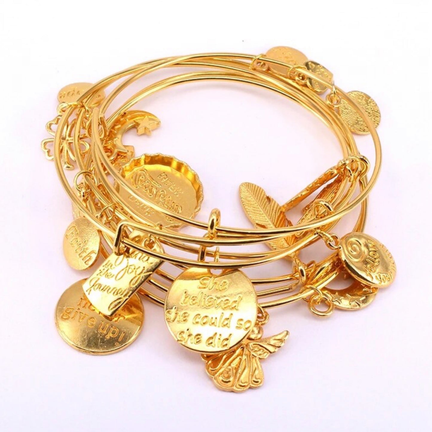 ‘Uplifting Words’ Bangle Set