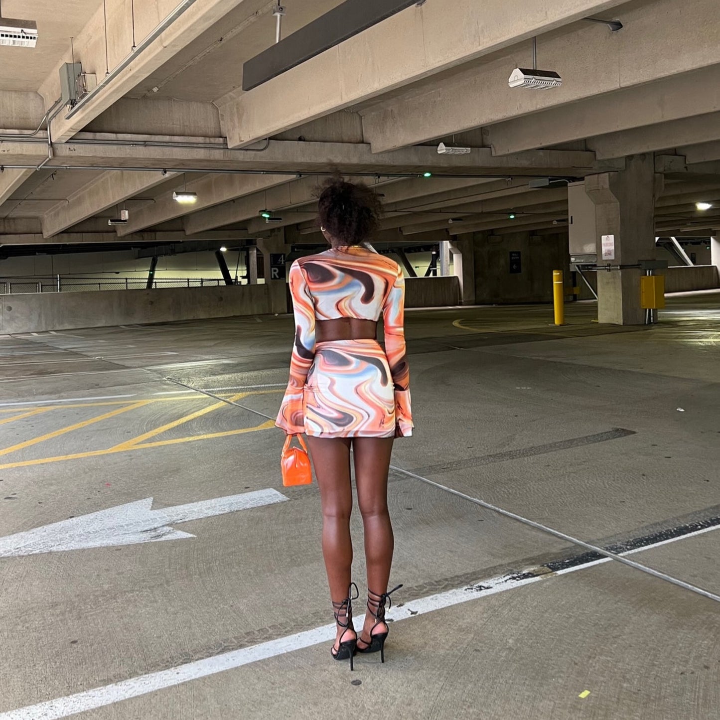 ‘Keep It Cute’ Brown/White Skirt Set